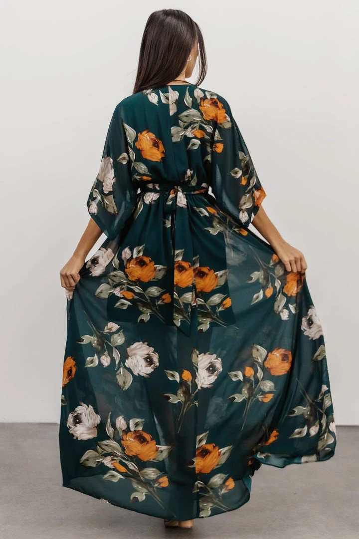 BB Custom Kia Kimono Maxi Dress | Deep Topaz Floral Dresses 9 BB Custom Kia Kimono Maxi Dress | Deep Topaz Floral Dresses