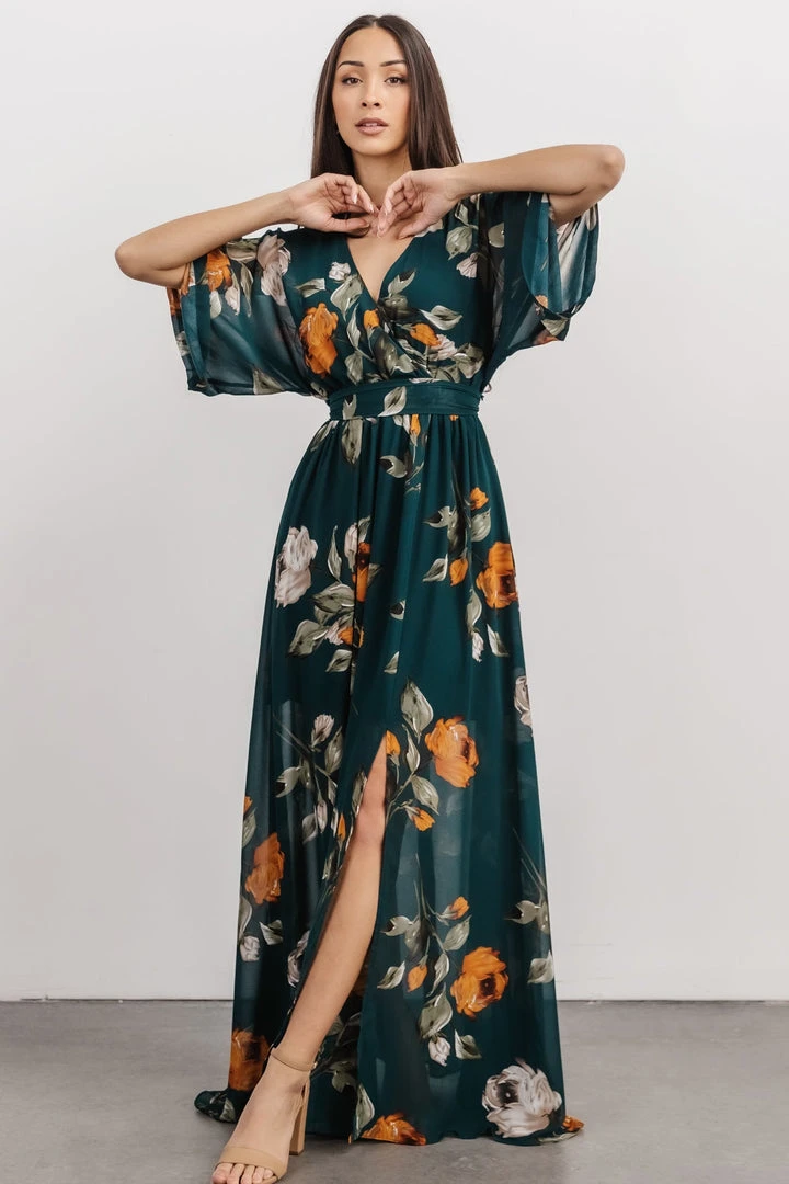 BB Custom Kia Kimono Maxi Dress | Deep Topaz Floral Dresses 2 BB Custom Kia Kimono Maxi Dress | Deep Topaz Floral Dresses