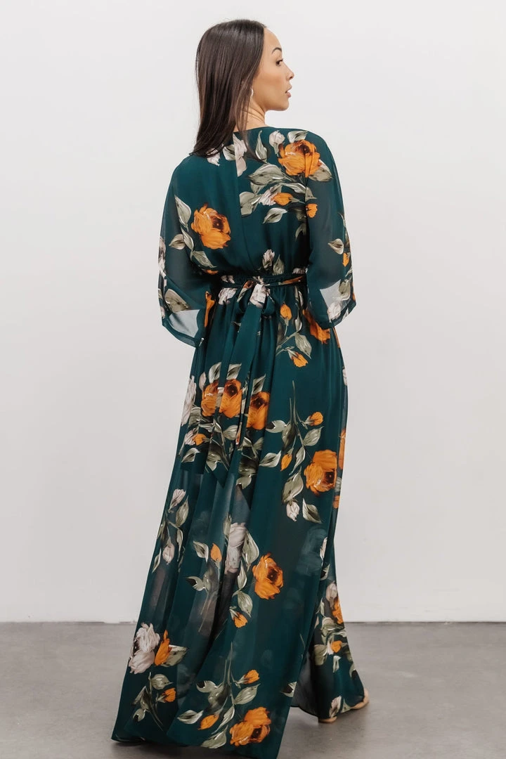 BB Custom Kia Kimono Maxi Dress | Deep Topaz Floral Dresses 10 BB Custom Kia Kimono Maxi Dress | Deep Topaz Floral Dresses