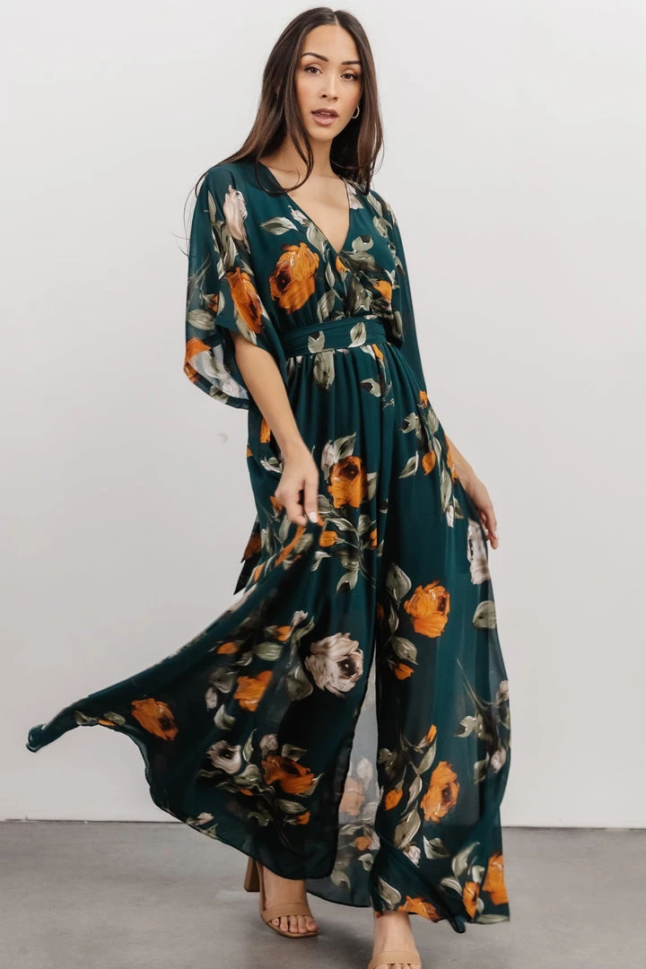 BB Custom Kia Kimono Maxi Dress | Deep Topaz Floral Dresses 4 BB Custom Kia Kimono Maxi Dress | Deep Topaz Floral Dresses