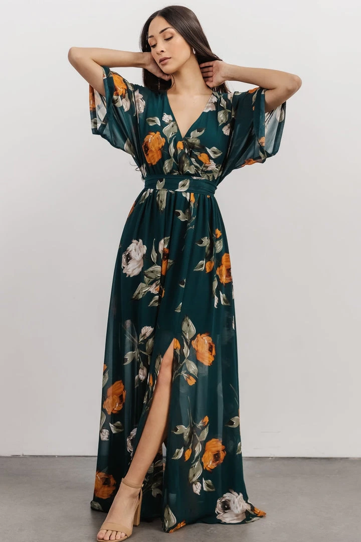 BB Custom Kia Kimono Maxi Dress | Deep Topaz Floral Dresses 3 BB Custom Kia Kimono Maxi Dress | Deep Topaz Floral Dresses