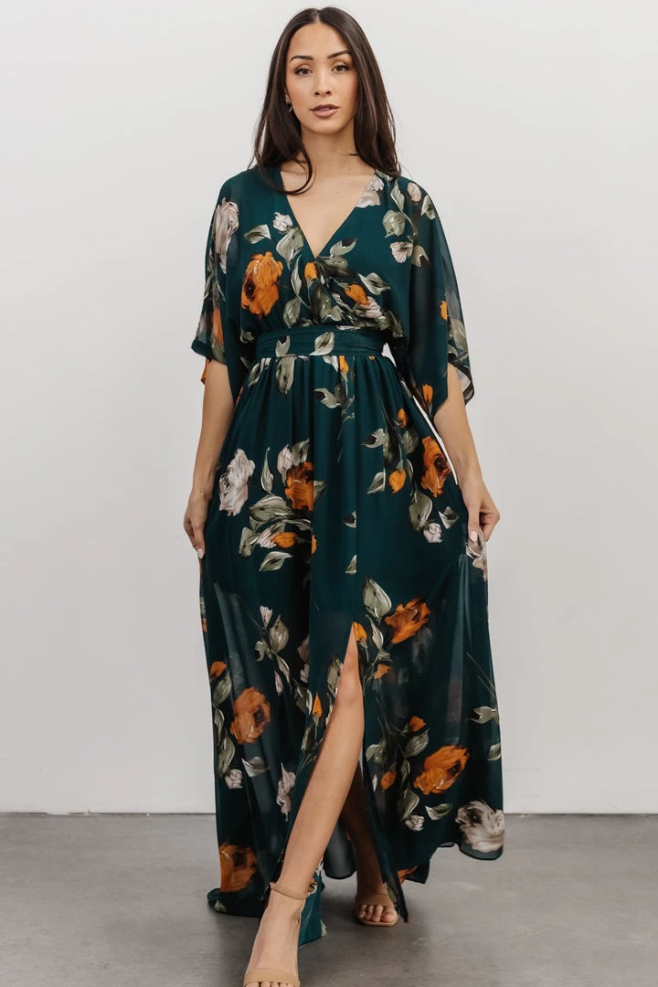 BB Custom Kia Kimono Maxi Dress | Deep Topaz Floral Dresses 1 BB Custom Kia Kimono Maxi Dress | Deep Topaz Floral Dresses