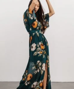 BB Custom Kia Kimono Maxi Dress | Deep Topaz Floral Dresses 24 BB Custom Kia Kimono Maxi Dress | Deep Topaz Floral Dresses