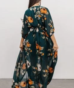BB Custom Kia Kimono Maxi Dress | Deep Topaz Floral Dresses 21 BB Custom Kia Kimono Maxi Dress | Deep Topaz Floral Dresses