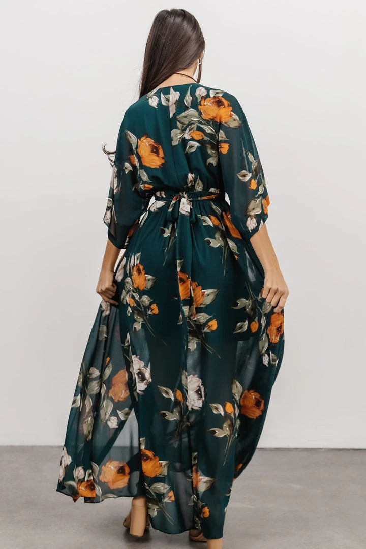 BB Custom Kia Kimono Maxi Dress | Deep Topaz Floral Dresses 8 BB Custom Kia Kimono Maxi Dress | Deep Topaz Floral Dresses