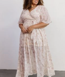 BB Custom Kia Kimono Maxi Dress | Mauve Print Dresses