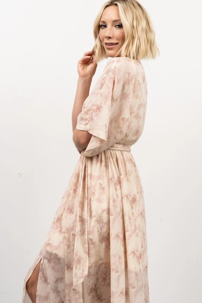 BB Custom Kia Kimono Maxi Dress | Mauve Print Dresses 12 BB Custom Kia Kimono Maxi Dress | Mauve Print Dresses