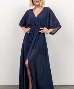 BB Custom Dresses Kia Kimono Maxi Dress | Navy