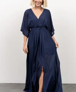BB Custom Dresses Kia Kimono Maxi Dress | Navy