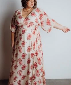BB Custom Kia Kimono Maxi Dress | Red Floral