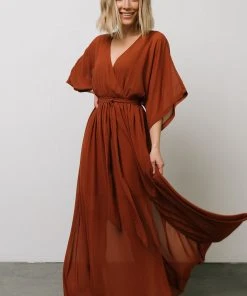 BB Custom Kia Kimono Maxi Dress | Rust Dresses