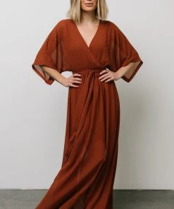 BB Custom Kia Kimono Maxi Dress | Rust Dresses