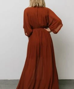 BB Custom Kia Kimono Maxi Dress | Rust Dresses