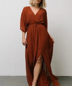 BB Custom Kia Kimono Maxi Dress | Rust Dresses