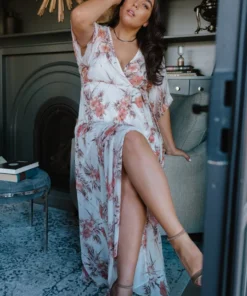 BB Custom Kia Kimono Maxi Dress | Sunset Floral