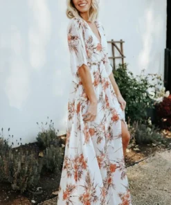 BB Custom Kia Kimono Maxi Dress | Sunset Floral