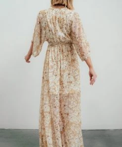BB Custom Kia Kimono Maxi Dress | Tan Floral 11 BB Custom Kia Kimono Maxi Dress | Tan Floral