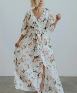 BB Custom Kia Kimono Maxi Dress | White Floral 4 BB Custom Kia Kimono Maxi Dress | White Floral
