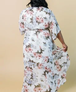 BB Custom Kia Kimono Maxi Dress | White Floral 11 BB Custom Kia Kimono Maxi Dress | White Floral