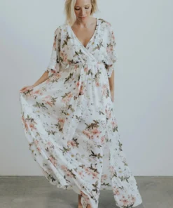 BB Custom Kia Kimono Maxi Dress | White Floral 6 BB Custom Kia Kimono Maxi Dress | White Floral