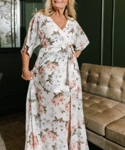 BB Custom Kia Kimono Maxi Dress | White Floral 12 BB Custom Kia Kimono Maxi Dress | White Floral
