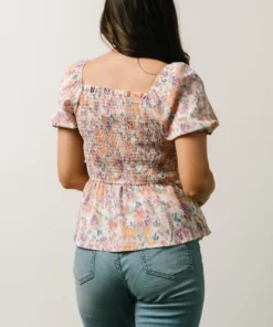 HAY Kiplyn Smocked Top | Multi Print