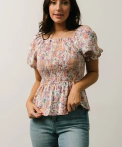 HAY Kiplyn Smocked Top | Multi Print
