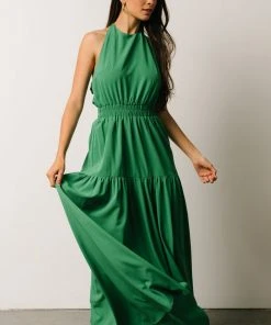FT Dresses Knoxville Halter Maxi Dress | Green