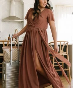 Kristina Maxi Dress | Rosy Brown