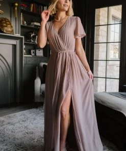Kristina Maxi Dress | Taupe
