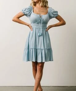 IL Labelle Swiss Dot Mini Dress | Sky Blue