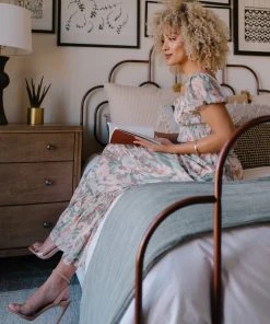 BB Custom Dresses Larissa Maxi Dress | Peach And Sage Floral