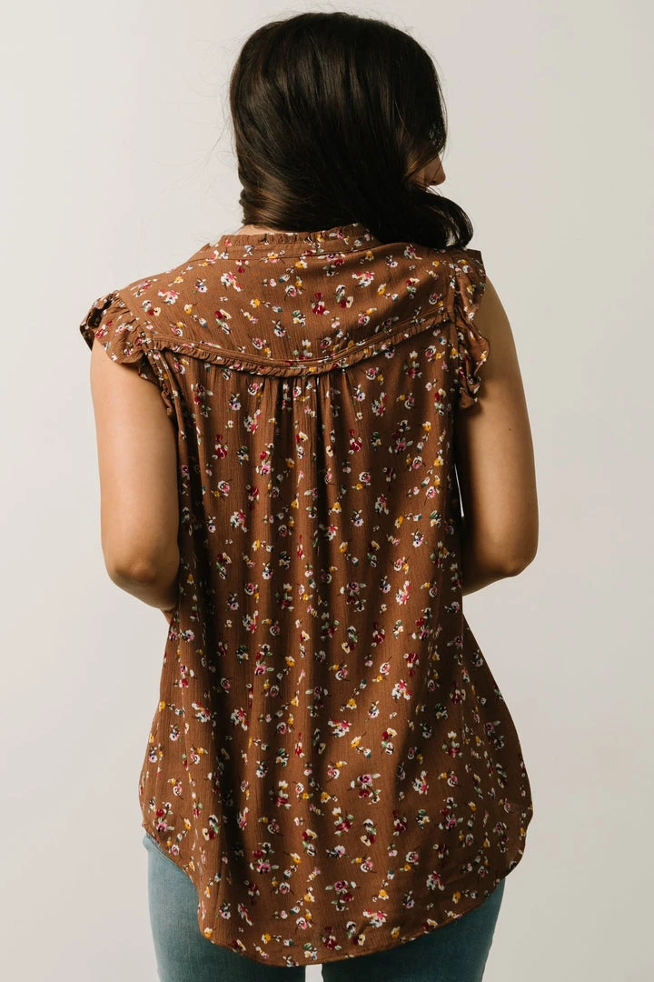KA Lars Top | Mocha Multi Floral 4 KA Lars Top | Mocha Multi Floral