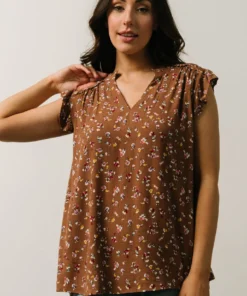 KA Lars Top | Mocha Multi Floral