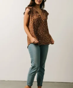 KA Lars Top | Mocha Multi Floral