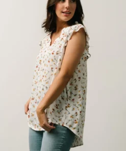 KA Lars Top | White Multi Floral Tops