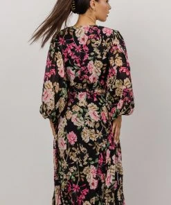 FT Dresses Laurie Midi Dress | Black Floral