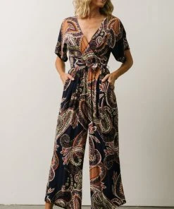 Baltic Born Boho Lazuli Jumpsuit | Navy Paisley Print
