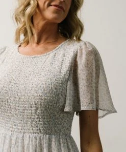 Leilani Tiered Midi Dress | Dusty Blue Floral