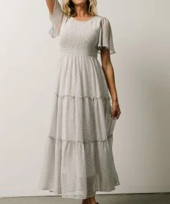 Leilani Tiered Midi Dress | Dusty Blue Floral