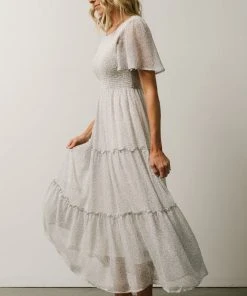 Leilani Tiered Midi Dress | Dusty Blue Floral