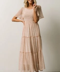 Leilani Tiered Midi Dress | Dusty Pink Floral