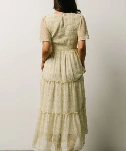 Leilani Tiered Midi Dress | Yellow + Green Multi Floral Dresses