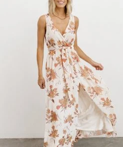 BB Custom Lennon Velvet Maxi Dress | Cream Floral