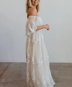 BB Custom Leon Off Shoulder Maxi Dress | White Dresses