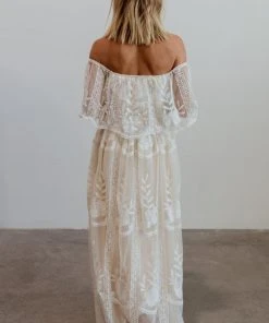 BB Custom Leon Off Shoulder Maxi Dress | White Dresses