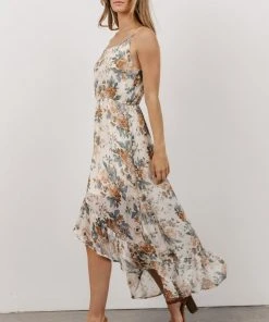 HAY Lexa High Low Maxi Dress | Ivory Floral