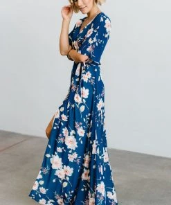 Soi Lilly Wrap Maxi Dress | Blue Floral 19 Soi Lilly Wrap Maxi Dress | Blue Floral