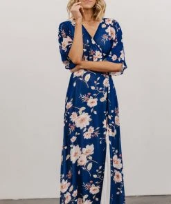 Soi Lilly Wrap Maxi Dress | Blue Floral 25 Soi Lilly Wrap Maxi Dress | Blue Floral