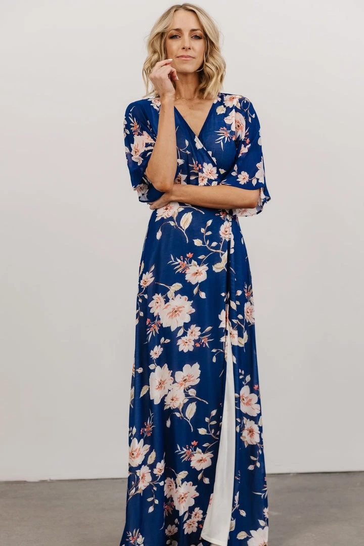 Soi Lilly Wrap Maxi Dress | Blue Floral 13 Soi Lilly Wrap Maxi Dress | Blue Floral
